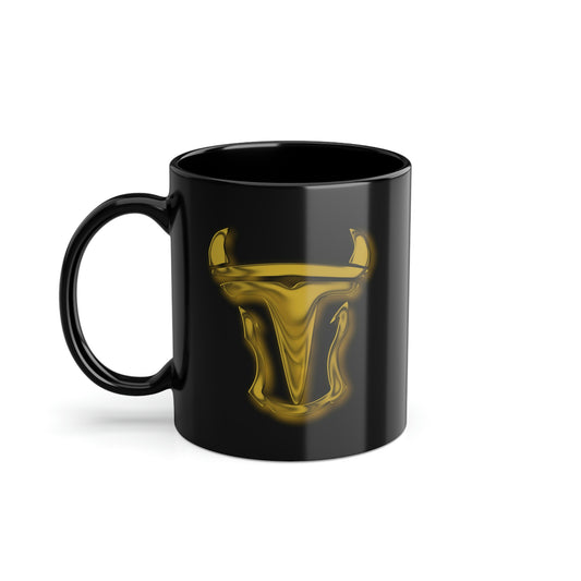Classic Tesla Bull FUD Fighters Black Coffee Cup, 11oz